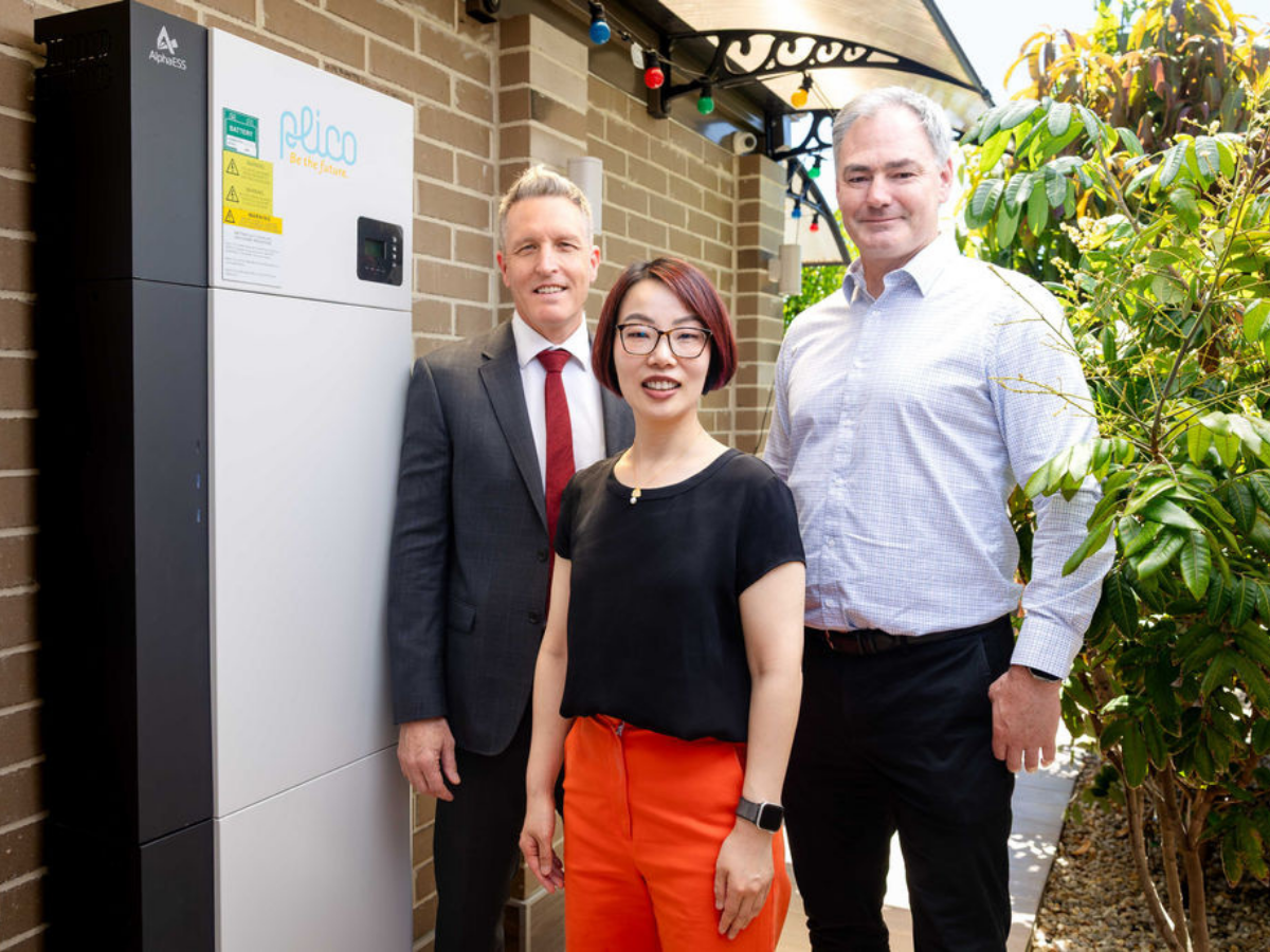 From left: Assistant Minister for Climate Change and Energy Hon Josh Wilson, MP and Clean Energy Finance Corporation's Head of Consumer Finance Grace Tam, Plico CEO Robbie Campbell.